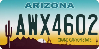 AZ license plate AWX4602