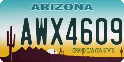 AZ license plate AWX4609