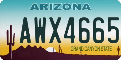 AZ license plate AWX4665