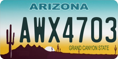 AZ license plate AWX4703