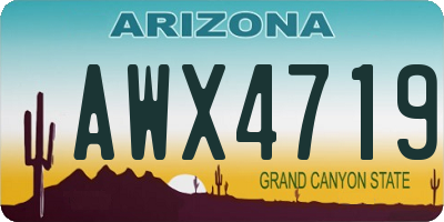 AZ license plate AWX4719
