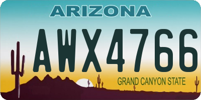 AZ license plate AWX4766