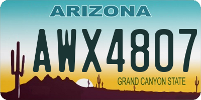 AZ license plate AWX4807