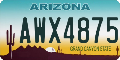 AZ license plate AWX4875