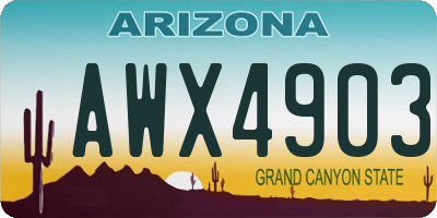 AZ license plate AWX4903