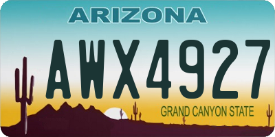 AZ license plate AWX4927
