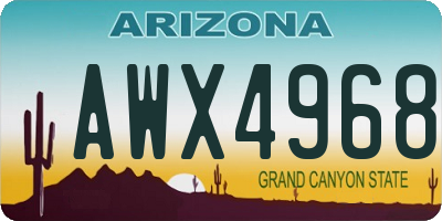 AZ license plate AWX4968