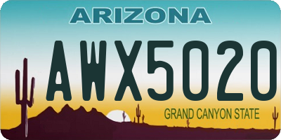 AZ license plate AWX5020