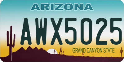 AZ license plate AWX5025