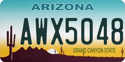 AZ license plate AWX5048