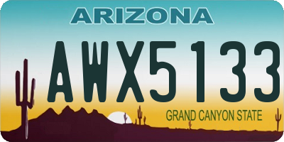 AZ license plate AWX5133