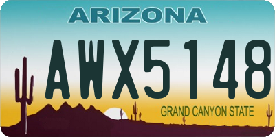 AZ license plate AWX5148