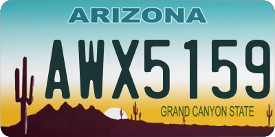 AZ license plate AWX5159