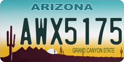 AZ license plate AWX5175
