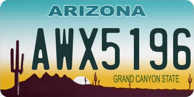AZ license plate AWX5196