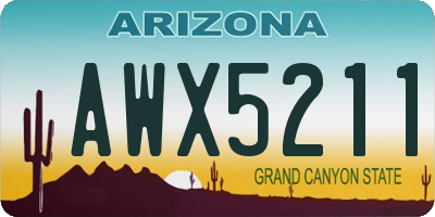 AZ license plate AWX5211