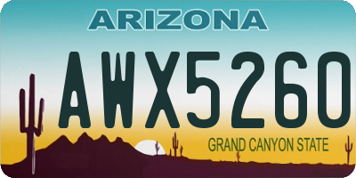 AZ license plate AWX5260