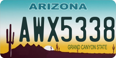 AZ license plate AWX5338