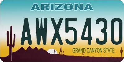 AZ license plate AWX5430