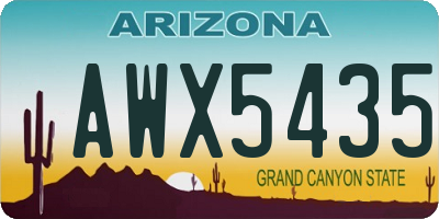 AZ license plate AWX5435