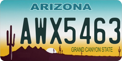 AZ license plate AWX5463