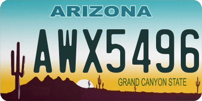 AZ license plate AWX5496