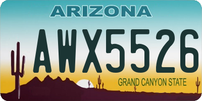 AZ license plate AWX5526