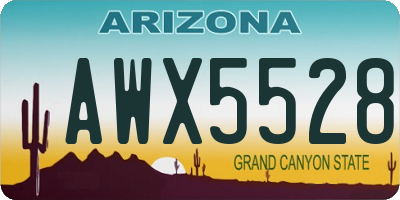 AZ license plate AWX5528