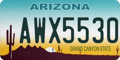 AZ license plate AWX5530