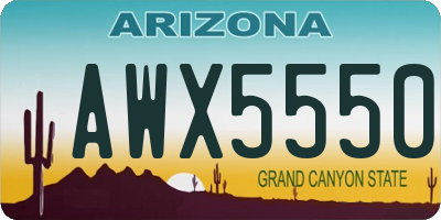 AZ license plate AWX5550