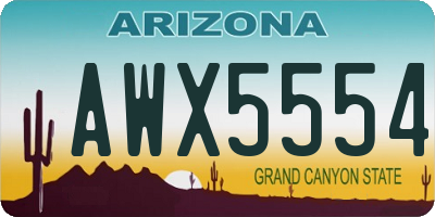 AZ license plate AWX5554