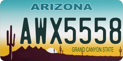 AZ license plate AWX5558