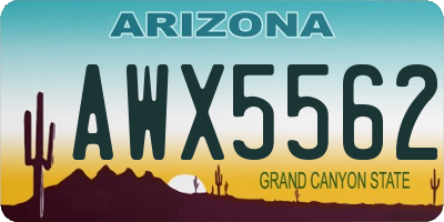 AZ license plate AWX5562
