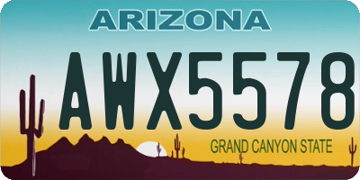 AZ license plate AWX5578