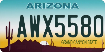 AZ license plate AWX5580