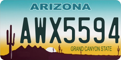 AZ license plate AWX5594