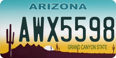 AZ license plate AWX5598