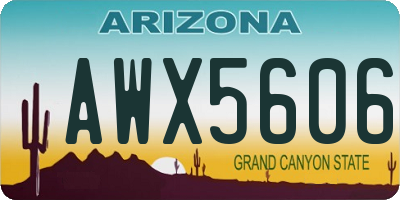 AZ license plate AWX5606