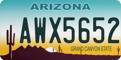 AZ license plate AWX5652
