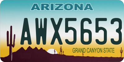 AZ license plate AWX5653