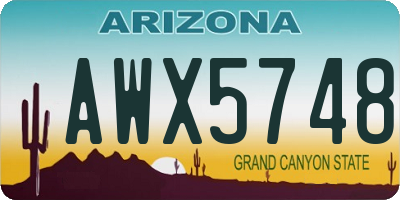 AZ license plate AWX5748