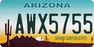 AZ license plate AWX5755