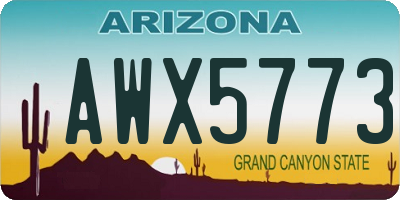 AZ license plate AWX5773