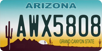AZ license plate AWX5808