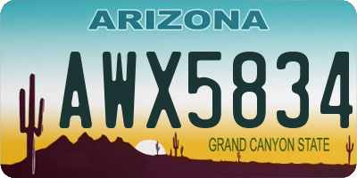 AZ license plate AWX5834