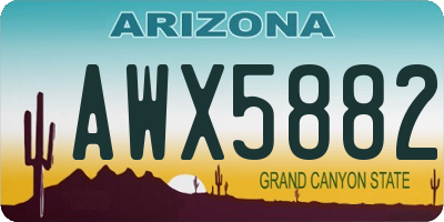 AZ license plate AWX5882