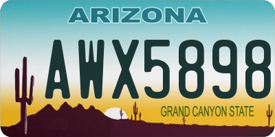 AZ license plate AWX5898