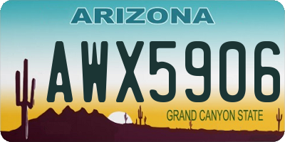 AZ license plate AWX5906