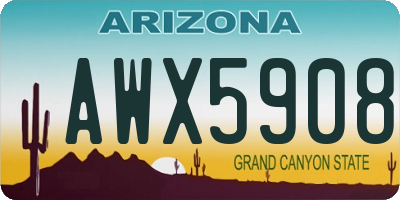 AZ license plate AWX5908