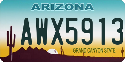 AZ license plate AWX5913